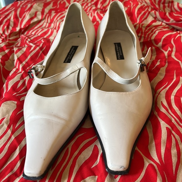 Vintage Gabrielle Strehle white leather flats 37.5 Made in Italy. 1990s - Picture 3 of 6
